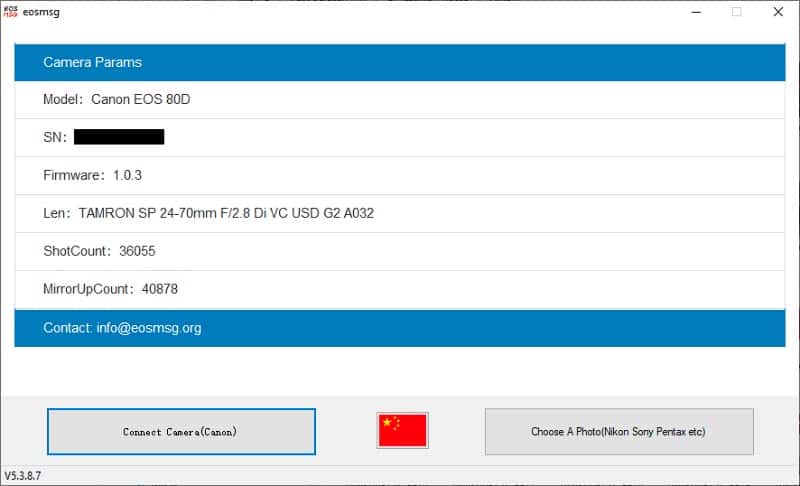 canon shutter count software online