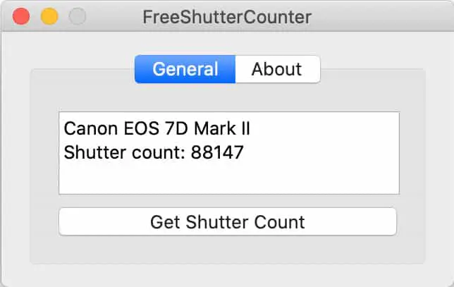 Shutter count app for canon
