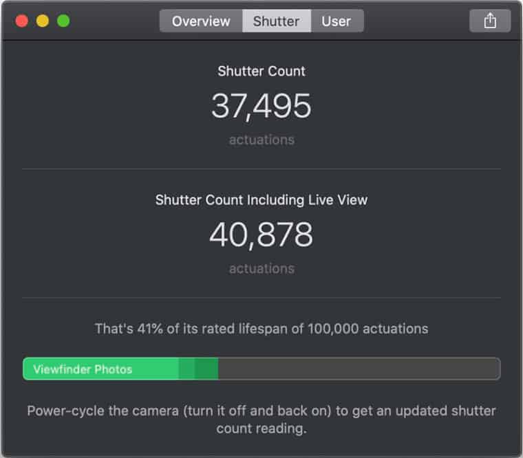 how to find shutter count on canon 5d mark iii