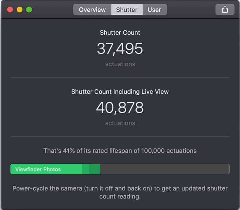 camera shutter count canon online